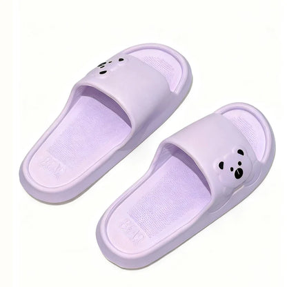 Cartoon Bear Indoor Slippers – Lightweight Soft EVA Slides for Women