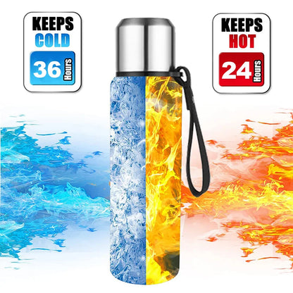 Large Capacity Stainless Steel Vacuum Flask – Insulated Thermos with Carry Bag & Rope