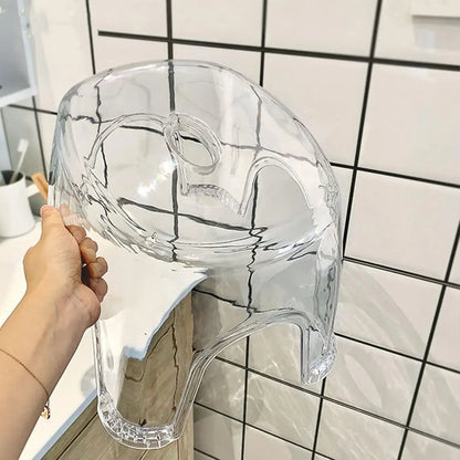 Clear Acrylic Non-Slip Shower Stool – Transparent Low Seat