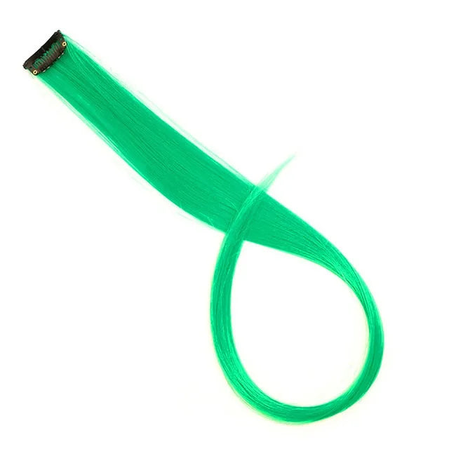 22-Inch Clip-In Synthetic Hair Extensions – Rainbow Colors