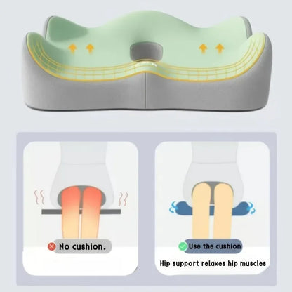 Memory Foam Seat Cushion – 3-Zone Ergonomic Posture Support