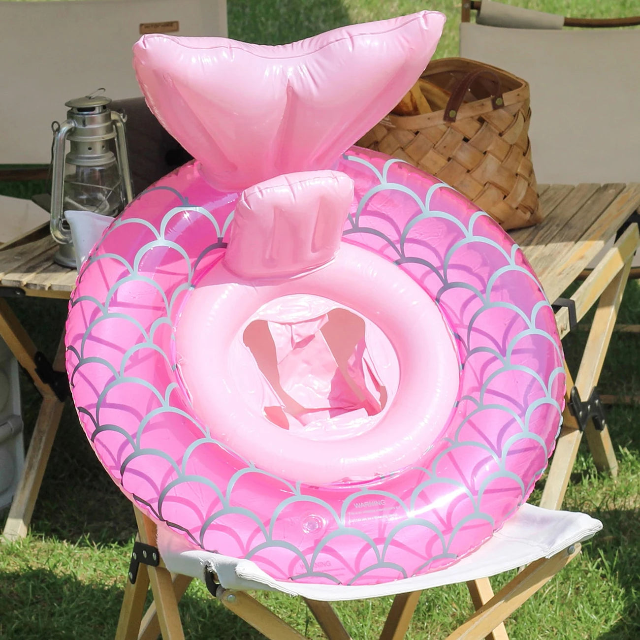 Baby Pool Float Mermaid Tail Inflatable Swim Ring for Infants & Toddlers