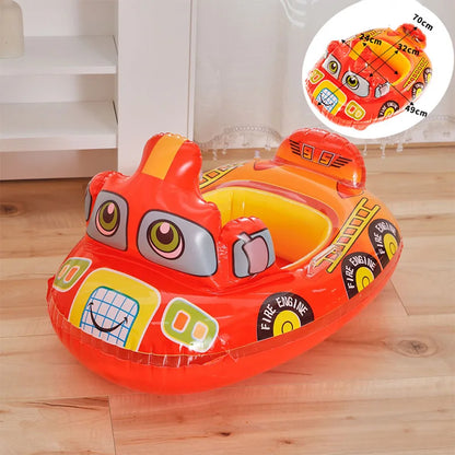 Baby Pool Float with Sunshade – Inflatable Infant Swim Ring Seat