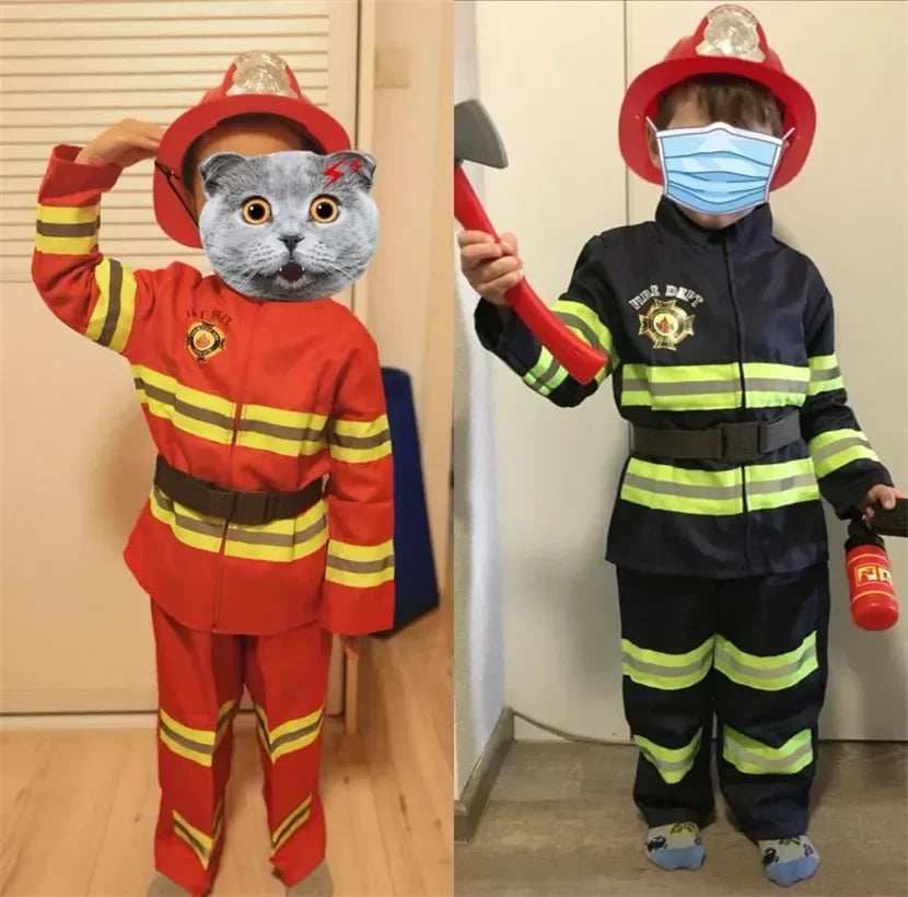 Kids Firefighter Costume Set – Halloween Cosplay Uniform