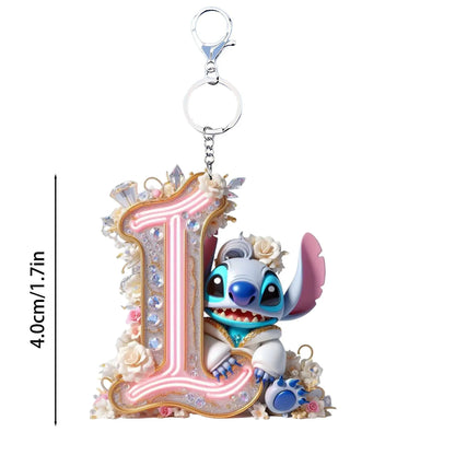Stitch Letter Keychain – Acrylic Initial Pendant A–Z