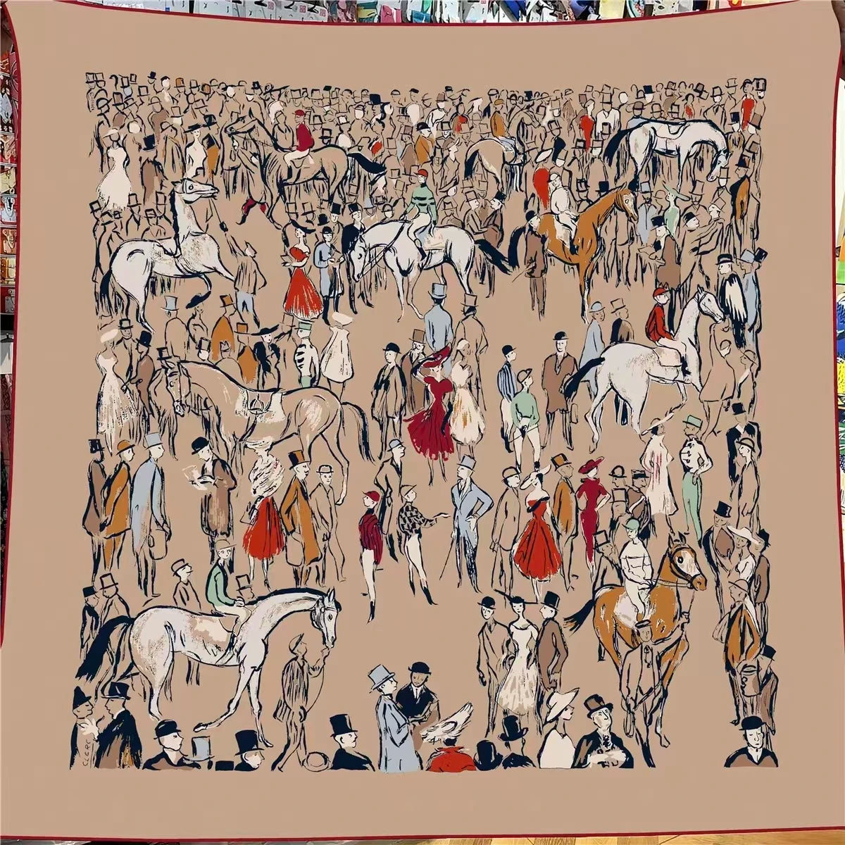 Luxury Silk Cashmere Square Scarf for Women – Designer Pashmina Shawl