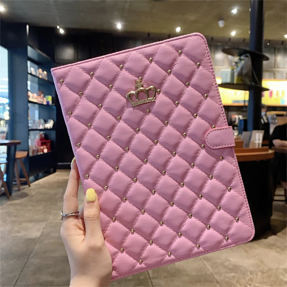 iPad Case Lambskin Smart Stand Cover for All iPad Models