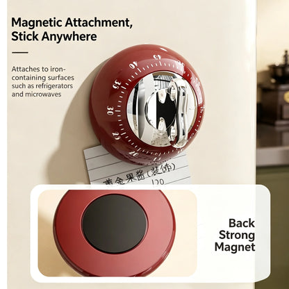 Magnetic Mechanical Kitchen Timer – 60-Min Countdown, No Battery