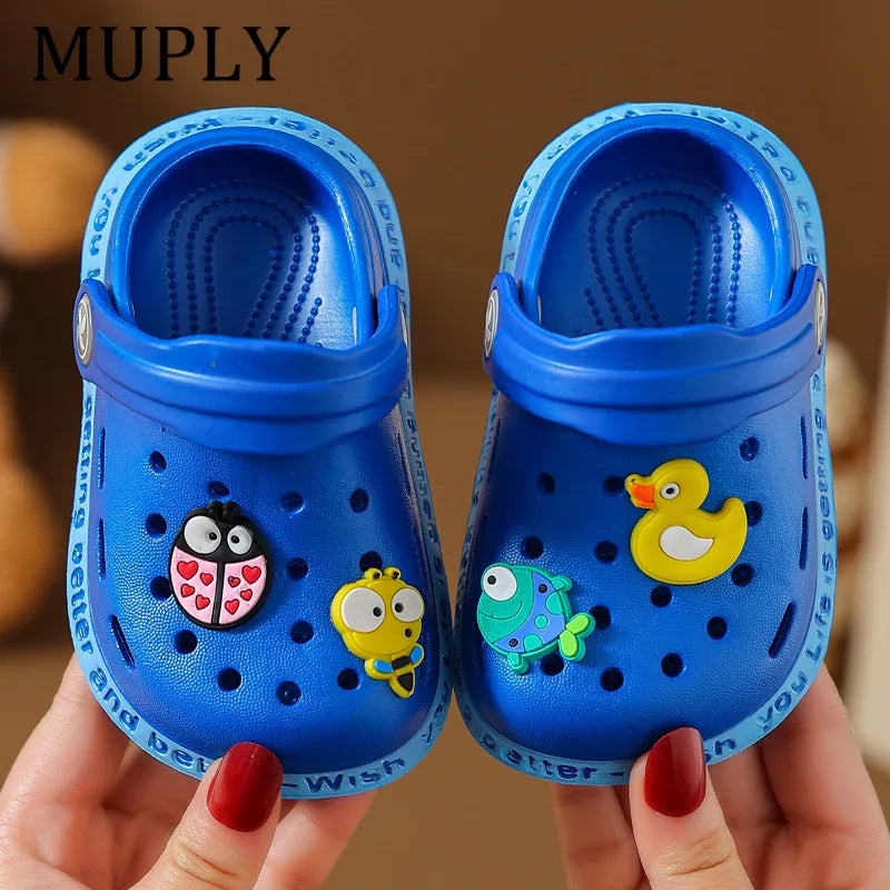 Kids Cartoon Clog Sandals – Lightweight Summer Beach Shoes with Charms