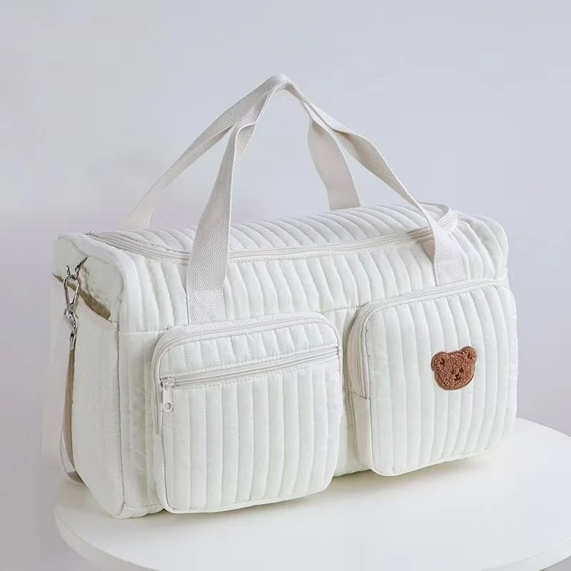 Large Capacity Diaper Bag – Quilted Cotton Mommy Tote