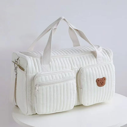 Large Capacity Diaper Bag – Quilted Cotton Mommy Tote