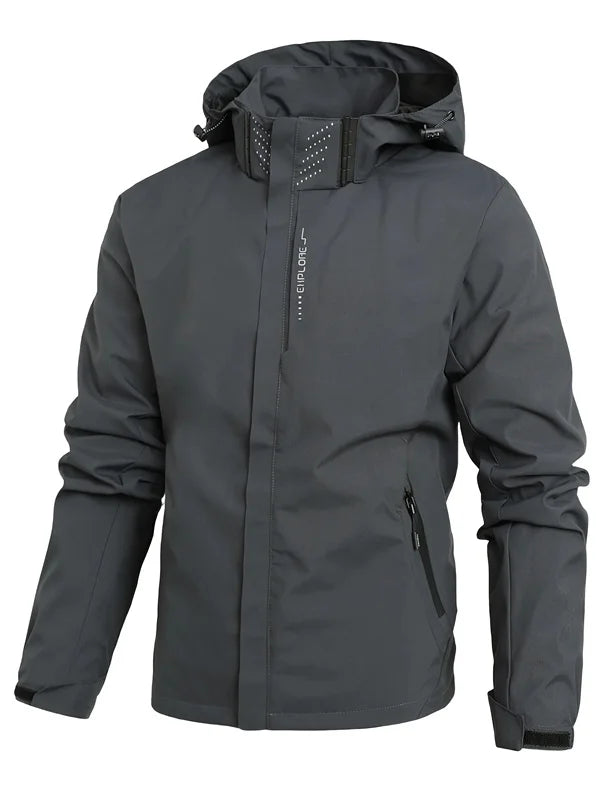 Men's Waterproof Hooded Rain Jacket – Lightweight Windproof Outdoor Raincoat