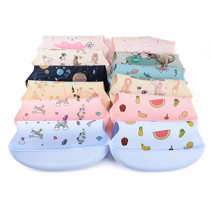 Silicone Baby Bib with Food Catcher – Waterproof & Soft
