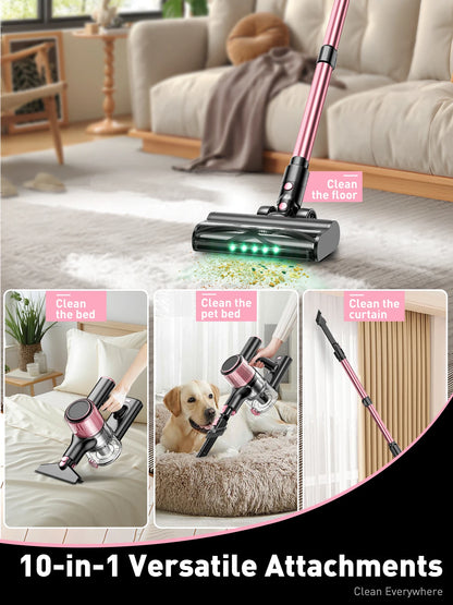 Cordless Stick Vacuum Cleaner 55KPa 500W – 10-in-1 for Home & Pet Hair