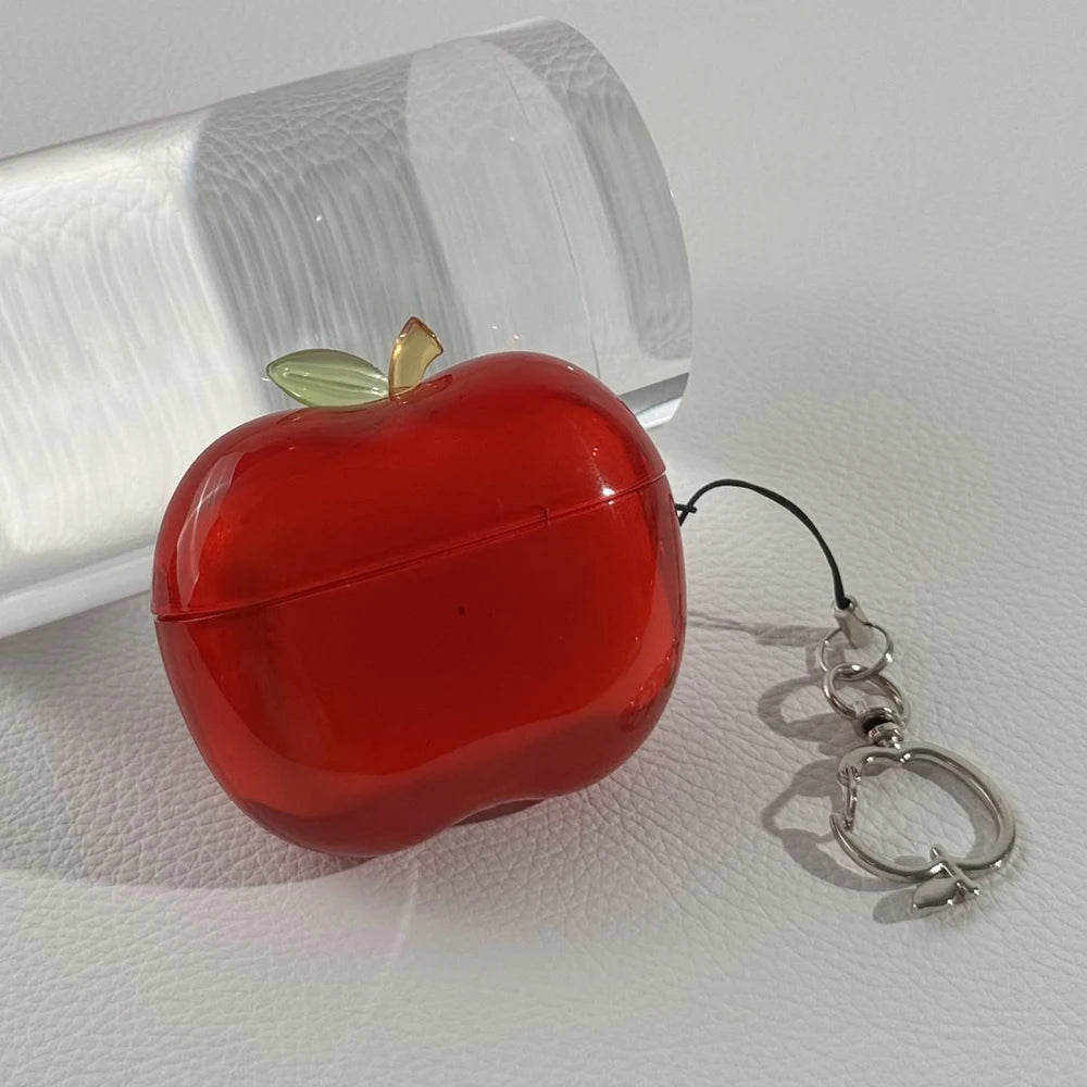 Apple Shape AirPods Case with Charm Lanyard – Drop-Proof TPU