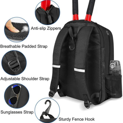 Tennis & Sports Backpack with Shoe Compartment for Men & Women