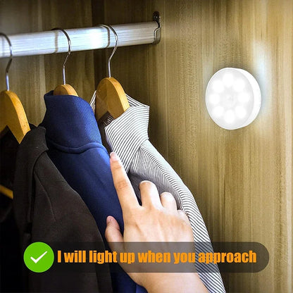 Motion Sensor LED Night Light USB Rechargeable 3 Color Modes (2–6 Pack)