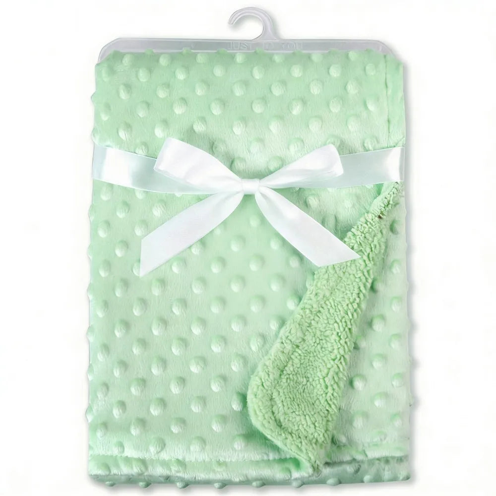 Baby Blanket – Soft Minky Dot Fleece Newborn Swaddle Wrap