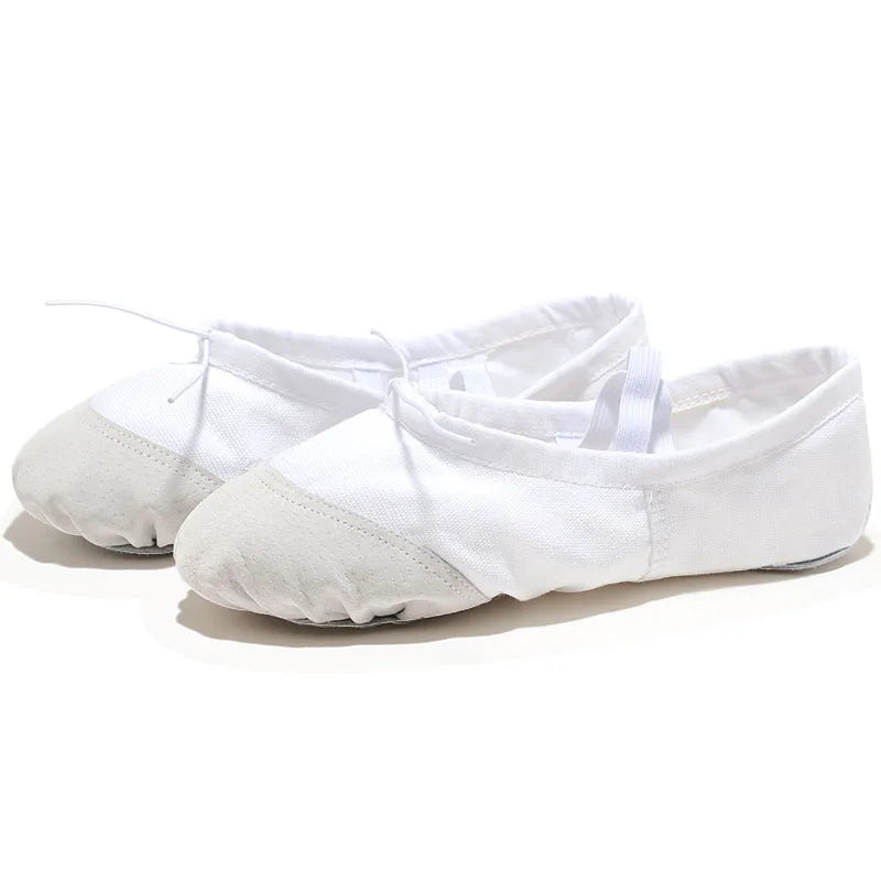 Canvas Ballet Slippers for Girls & Women – Soft Sole Dance Shoes