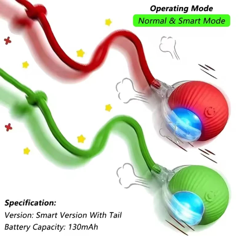 Interactive Cat Ball Toy with Rope – Auto Rolling Electric Silicone