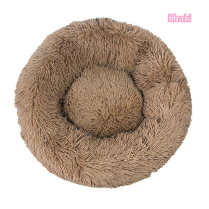 Calming Donut Cat Bed – Super Soft Plush Washable Pet Sleeping Cushion