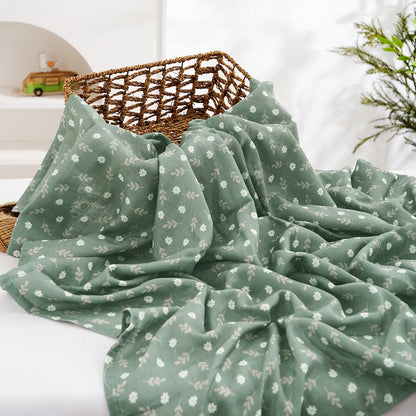 Muslin Swaddle Blanket 100% Cotton 2-Layer Baby Bath Towel Wrap