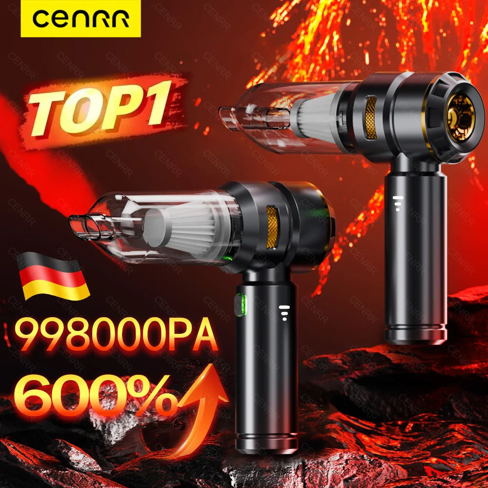 Cenrr 998000Pa Portable Car Vacuum Cleaner – Wireless Handheld with HEPA Filter & Accessories