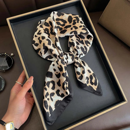 Silk Feel Square Scarf for Women – Satin Hair Wrap & Foulard Shawl