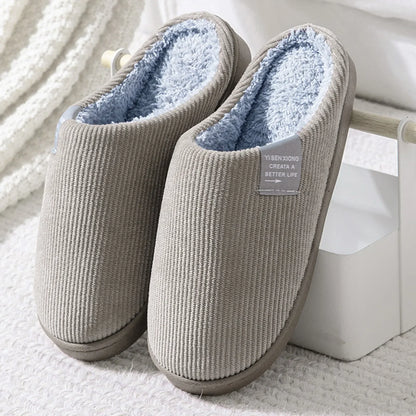 Plush Indoor Slippers for Women & Men – Anti-Slip Warm House Shoes