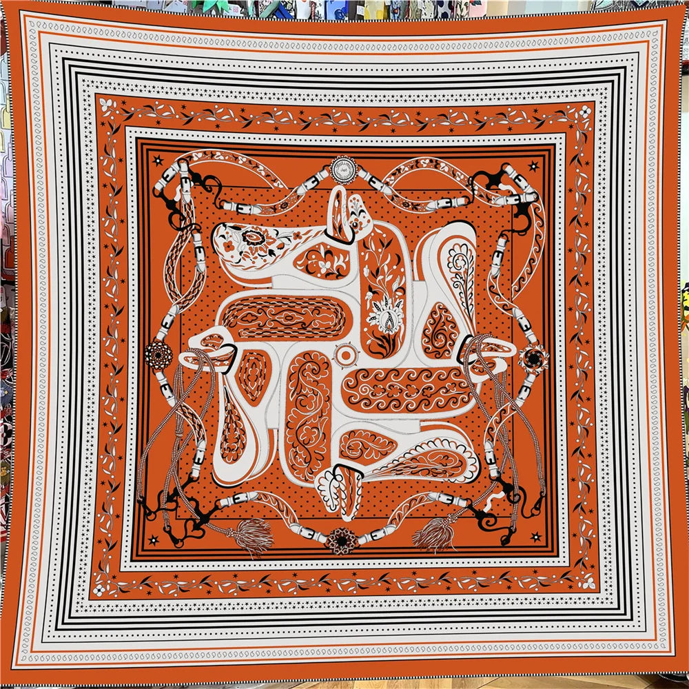 Luxury Silk Cashmere Square Scarf for Women – Designer Pashmina Shawl