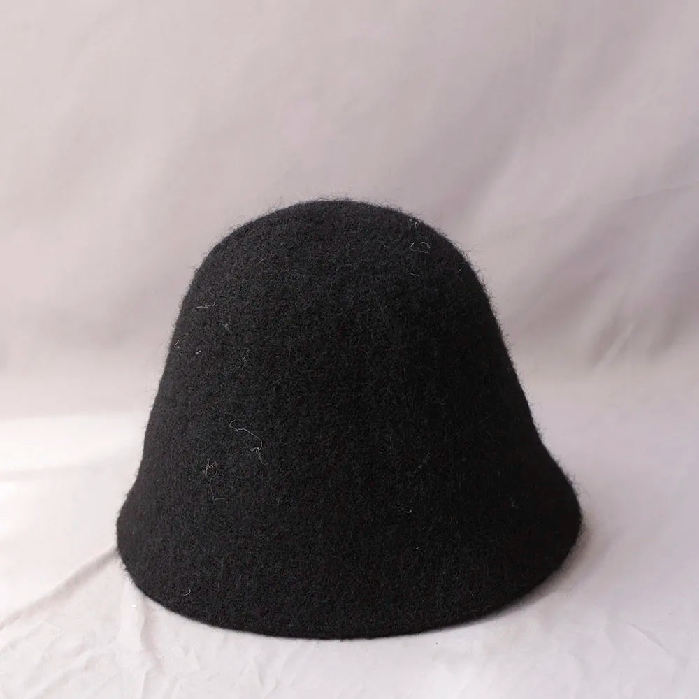 Wool Felt Bucket Hat for Women – Vintage Knit Winter Cap