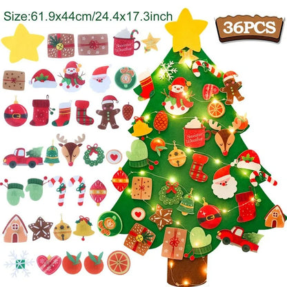 DIY Felt Christmas Tree Kit – 23-Piece Kids Holiday Decoration
