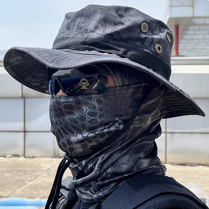Boonie Hat with Face Cover – Wide Brim Tactical Sun Hat