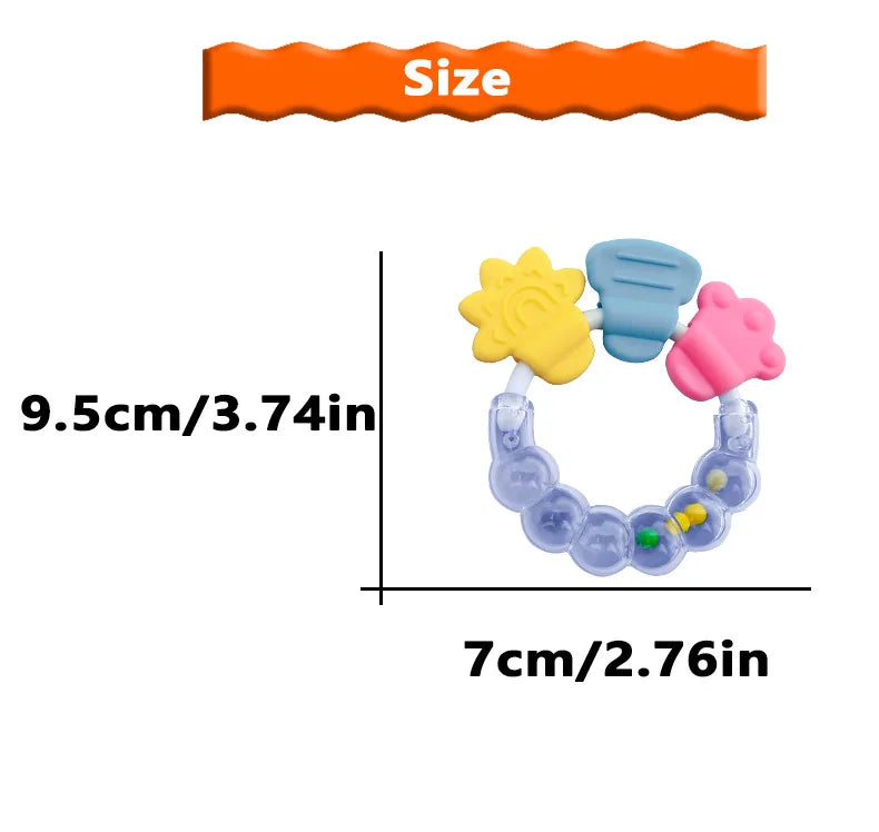 Baby Silicone Teether Toy - Fruit Shape Rattle for Newborns