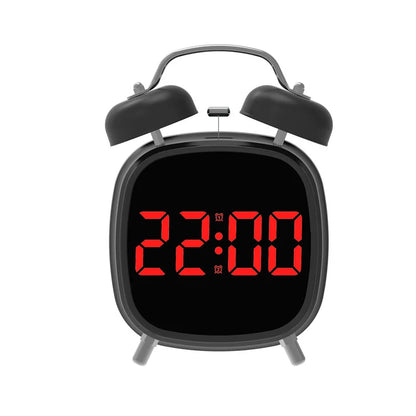 Voice Control Digital Alarm Clock – Double Bell, Super Loud, Night Mode