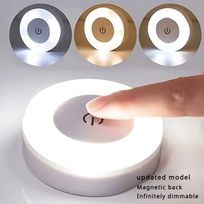 Portable USB Rechargeable LED Puck Light – Touch On/Off