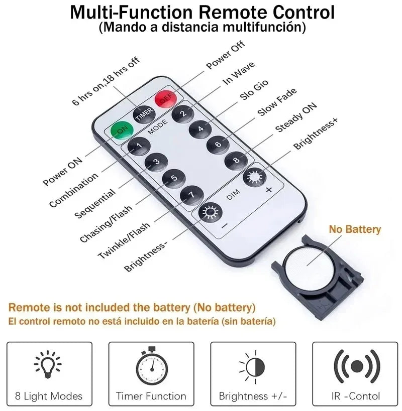 LED Curtain Fairy Lights with Remote Control – USB, Multiple Sizes & Colors