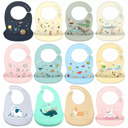 Silicone Baby Bib with Food Catcher – Waterproof & Soft