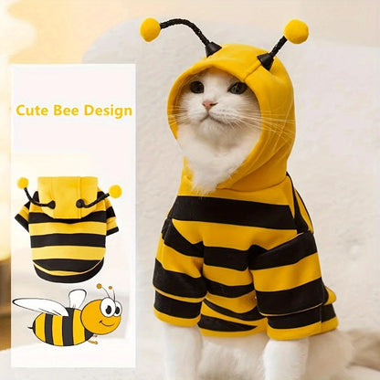 Bee Halloween Hoodie Costume for Small Medium Dogs and Cats