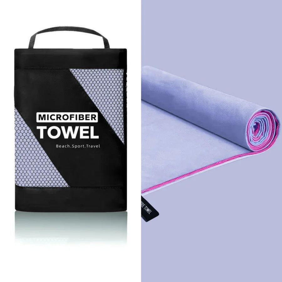 Microfiber Sports Towel with Carry Case – Quick Dry for Beach, Gym & Travel