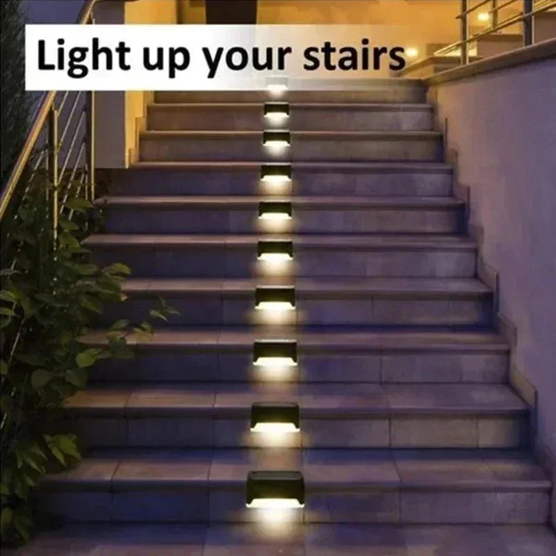 Solar LED Step Lights Outdoor Waterproof Deck Stair Lamp