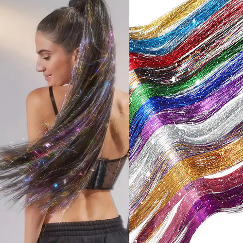 Sparkle Hair Tinsel Strands – Glitter Extensions 36" & 48"
