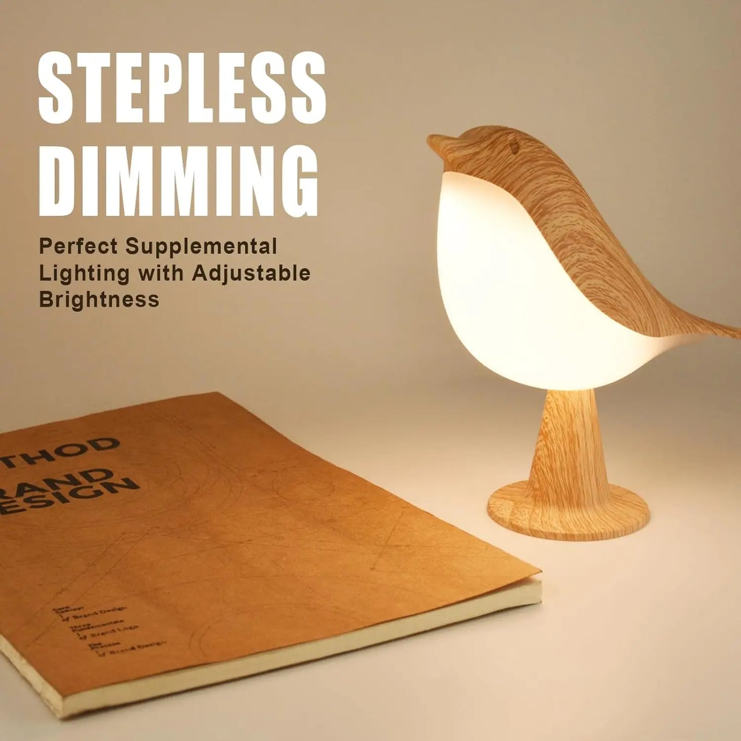 Bird LED Touch Lamp – 3-Level Dimmable Art Deco Night Light