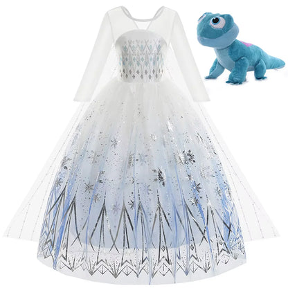 Elsa Princess Costume Set for Girls – Frozen Dress