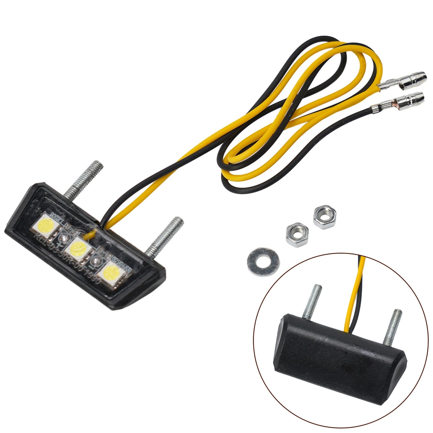 Motorcycle LED License Plate Light – Mini Universal 12V Rear Lamp