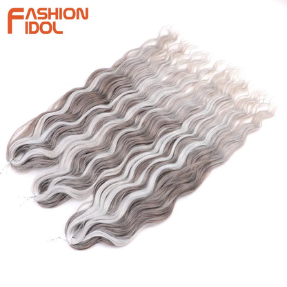 Deep Wave Braiding Hair Extensions 24 Inch – Synthetic Water Wave Crochet Hair