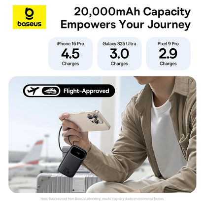 Baseus 22.5W Power Bank with Built-in USB-C & Lightning Cables 10000/20000mAh