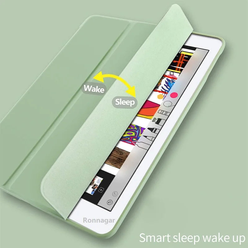 iPad Case with Pencil Holder – Tri-Fold Smart Cover for All Models