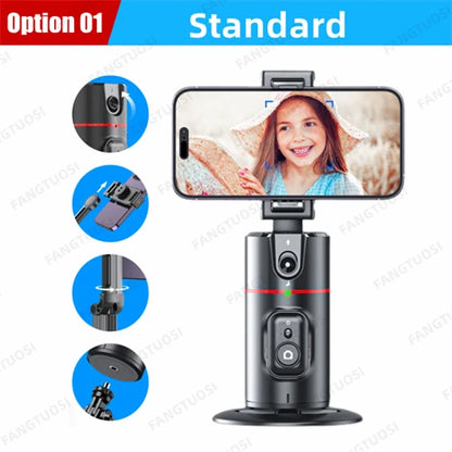 360° Gimbal Stabilizer Selfie Stick – Auto Face Tracking, Desktop Monopod for TikTok