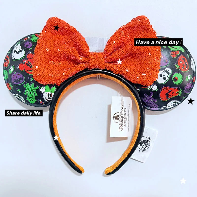 Disney Princess Minnie Ears Headband – Sequin Bow Hair Hoop